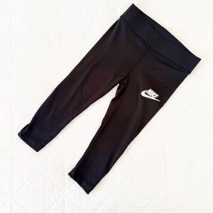 3T Nike Kids Black Leggings White Swoosh